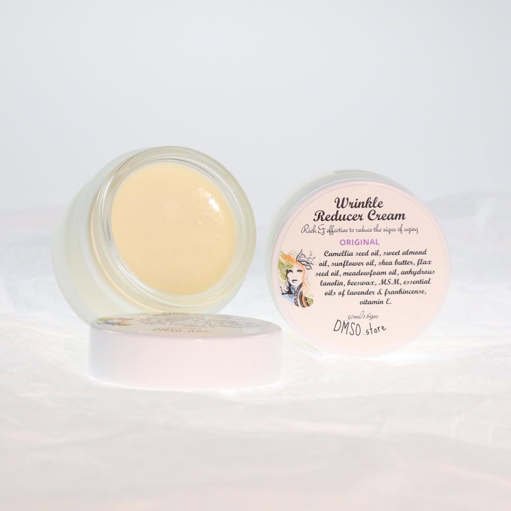 DMSO Store Wrinkle Reducer Cream Original 1.69oz top plus open tissuepaper 2K72